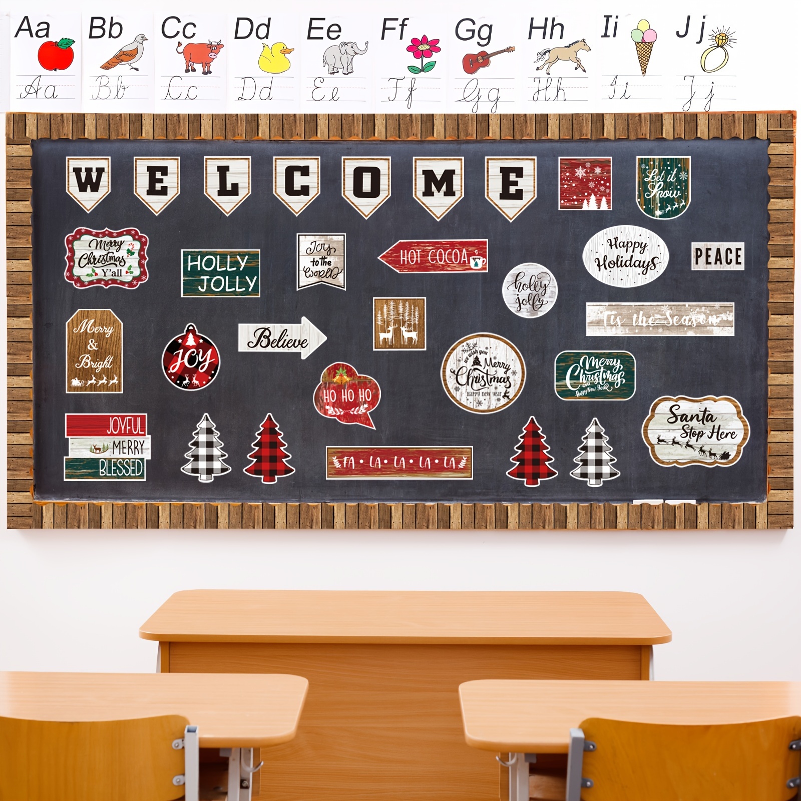 Retro Classroom Decor A-Z Bulletin Board Letters -   Bulletin board  letters, Christmas bulletin, Classroom decor