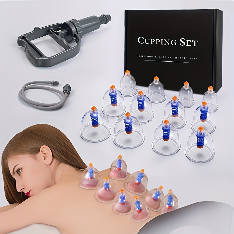 12 tasses Ensemble de ventouses vide ventouses kit de massage avec pompe à  vide, Medical avec aimants thérapeutiques ventouses de massage pour