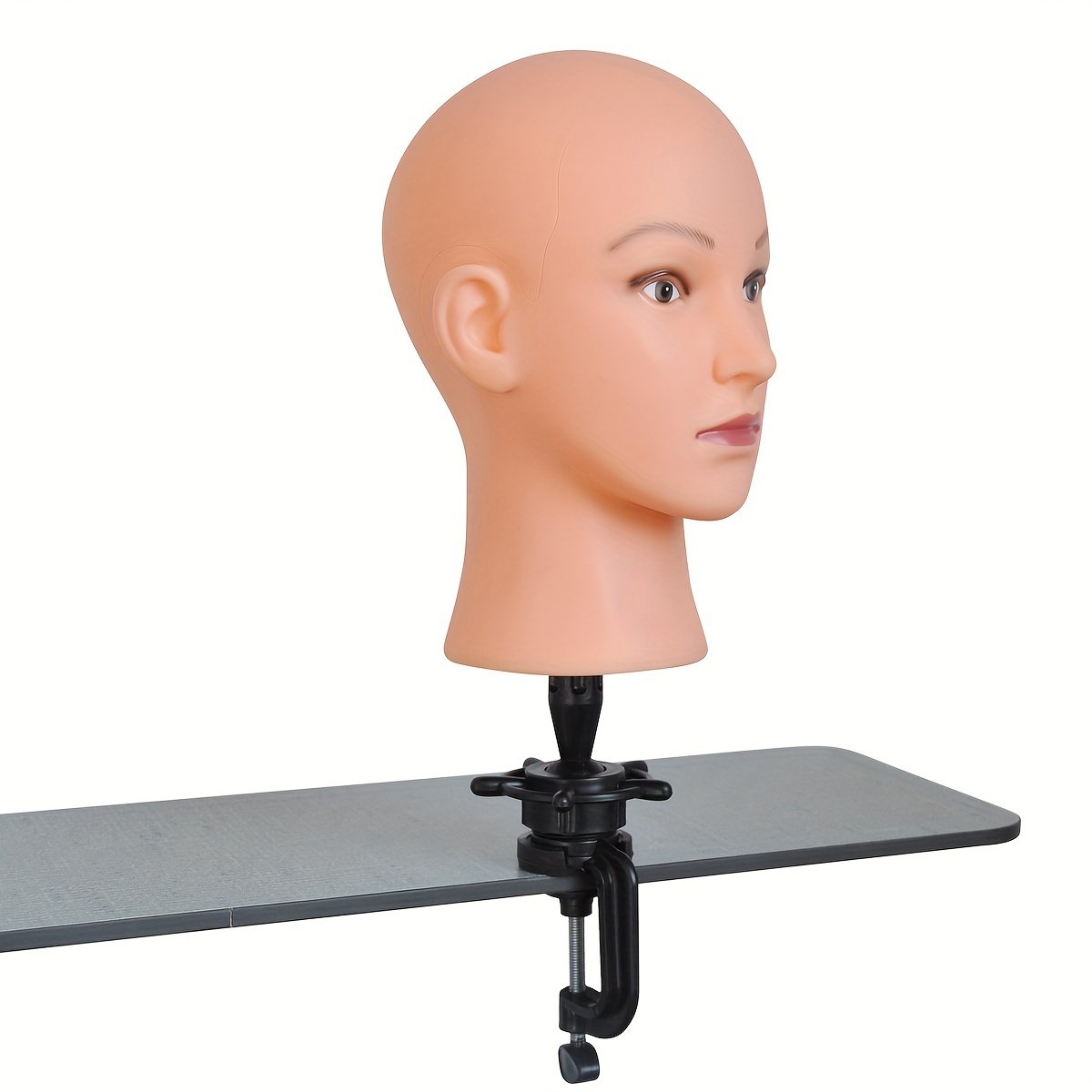 ErSiMan Cosmetology Bald Manikin Mannequin Head for Wigs Making Wig Display Hat Display Glasses Display with Free Clamp