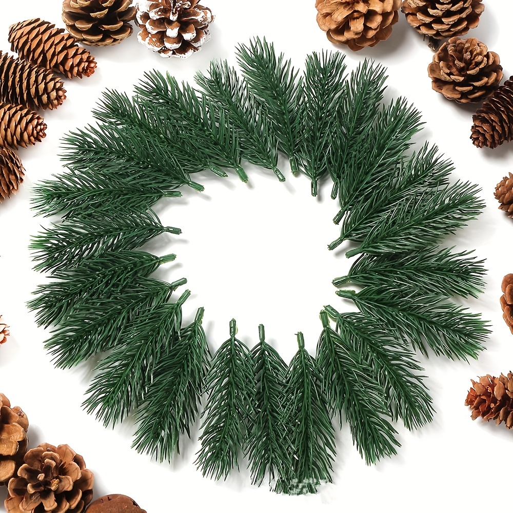 8cm Artificial Pine Branches Christmas Green Plants Pine Needles Branches Garl