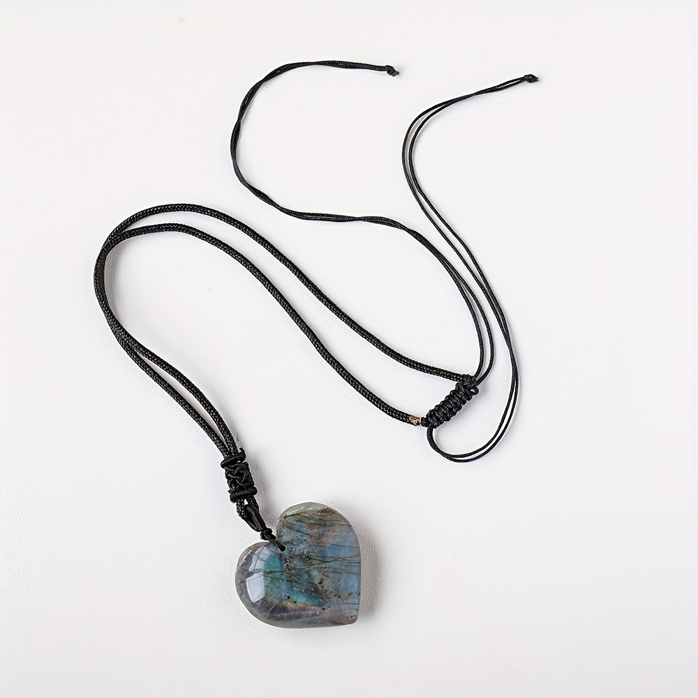 gem labradorite heart shape pendant moonlight - Temu Canada