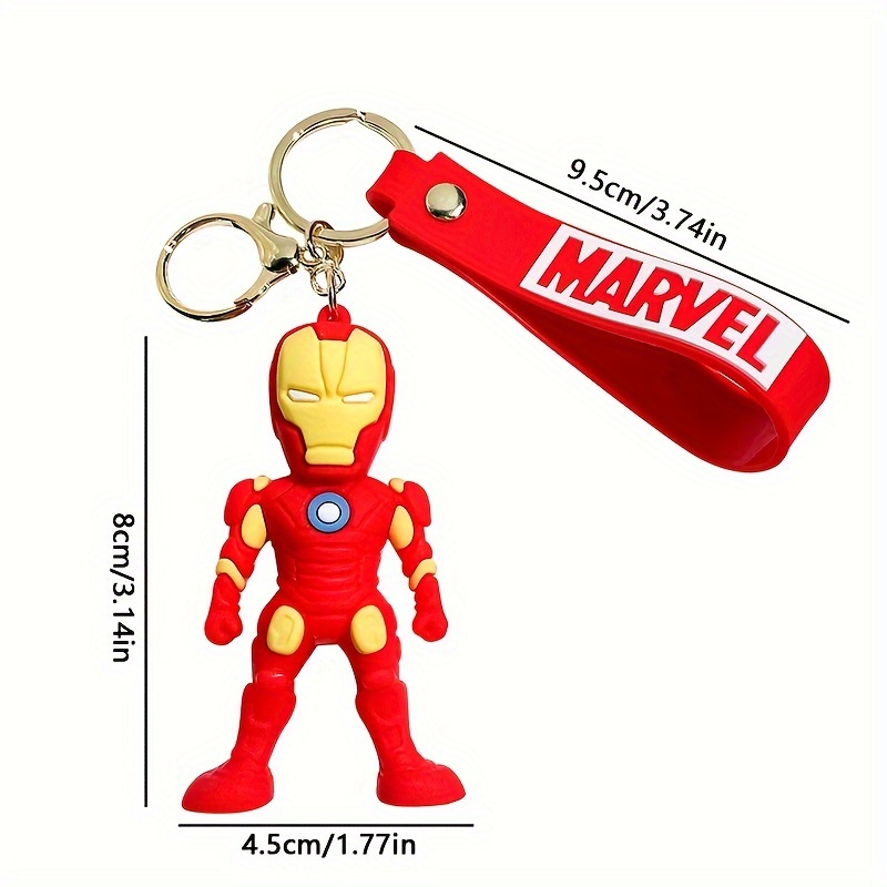 Marvel Spiderman Doll Silicone Keychain Avengers Superhero Iron