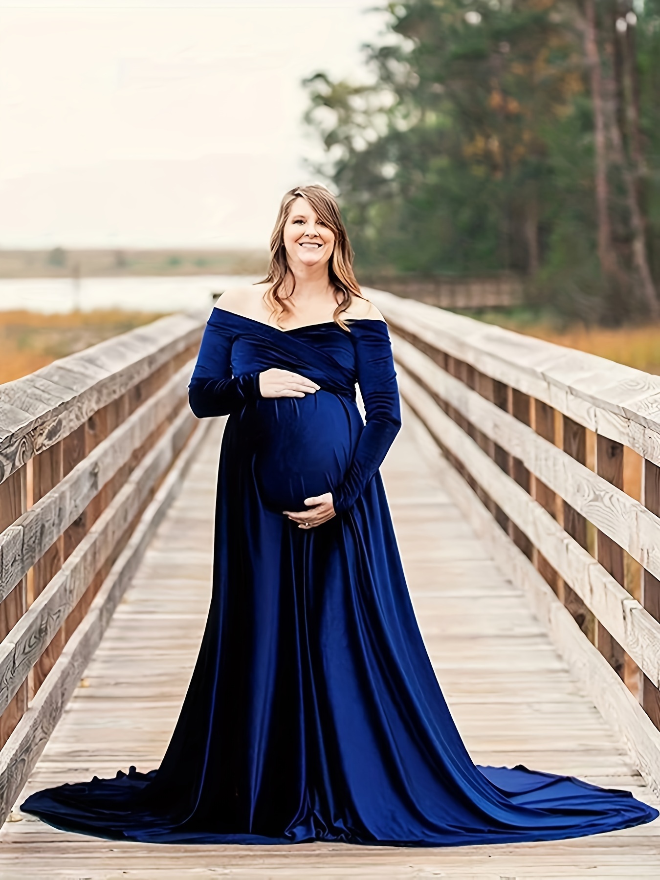 Maternity Party Wear Dress- Blue
