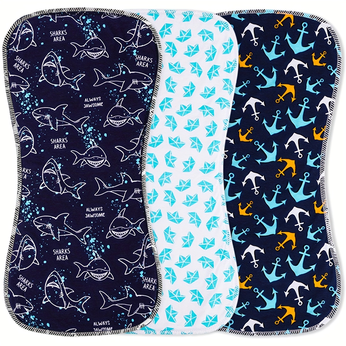 Organic Cotton Burp Cloths, 3 Pack