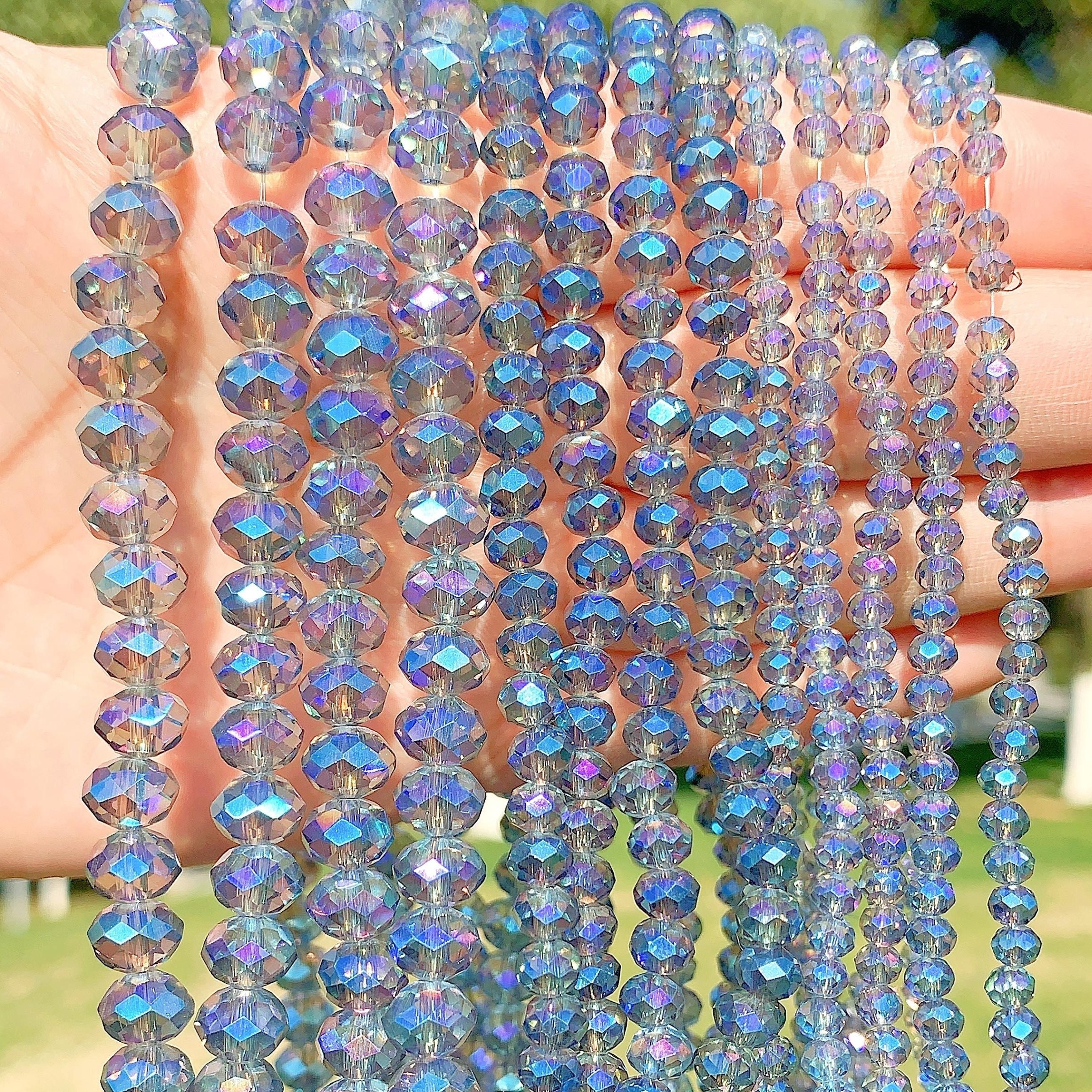 Crystal Beads Plated Blue Ab Glass Beads Cut Loose Beads - Temu Cyprus