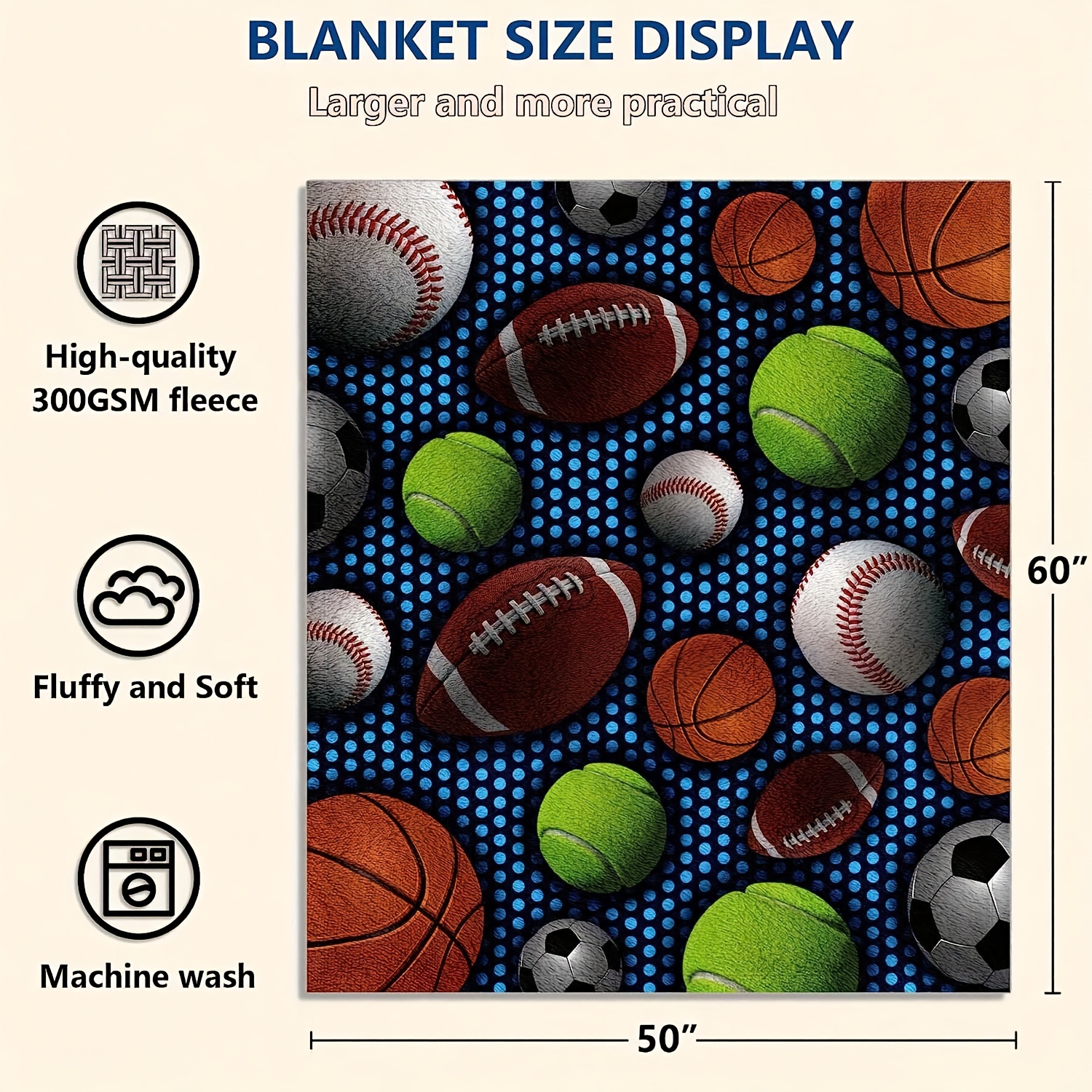 Baseball Blanket,Cool Water and Fire Baseball Fleece Throw Blanket,Soft  Warm Fluffy Cozy Bed Couch Blanket,Sport Fans Boys Teens Men Gift Blanket  Comfy Fuzzy Plush Throw,50 X 40 