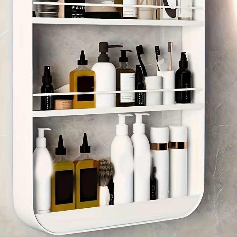 1pc Punch-free Bathroom Storage Rack For Cosmetics, Toiletries