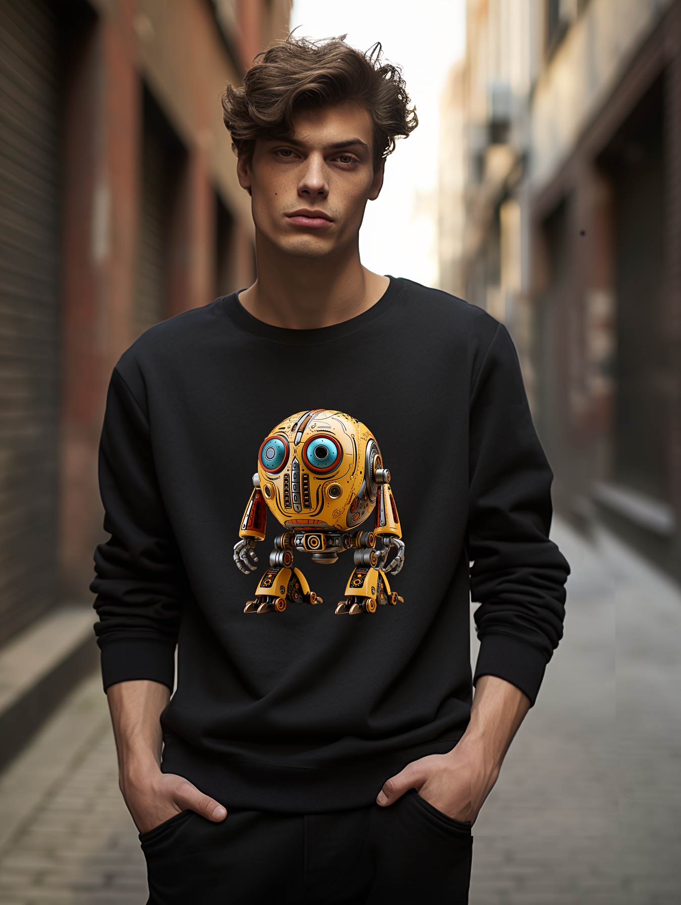 Men's modern casual printed color long sleeve sweatshir sale