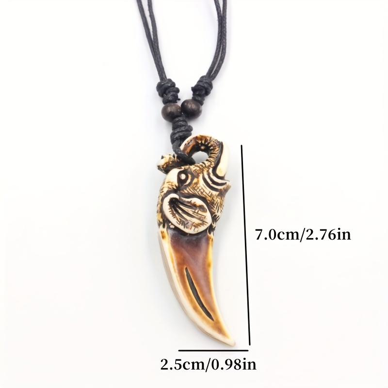 12pcs Mixed Cool Imitation Bone Carved Dragon Totem Necklaces