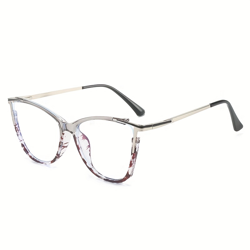 Occhiali Anti Luce Blu Tr90 Cat Eye Color Block Frame - Temu Italy