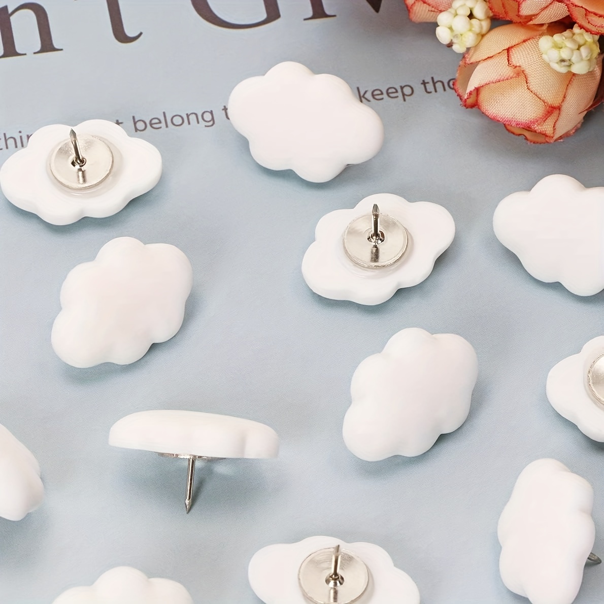 White Decorative Cloud Push Pins Wall Hanging Posters - Temu