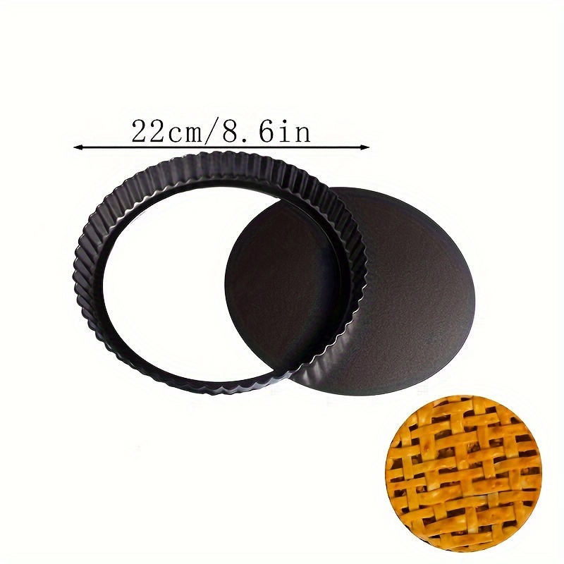 1pc, Removable Pie Pan, Metal Bottom Removable Non Stick Baking Tray Cakes  Molds Round Black Baking Pan For Pie Cheese Kitchen Tools