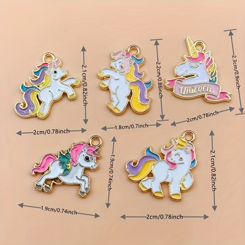 Rainbow enamel charms, unicorn charms, charm bracelets, rainbow shaped  charms, kids jewelry charms, jewelry making