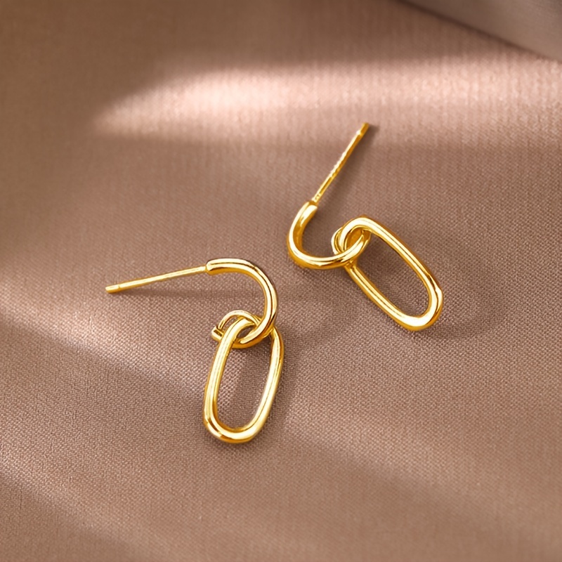 Boucles D'oreilles Pendantes Boule Argent Sterling Plaqué Or - Neuf Avec étiquettes