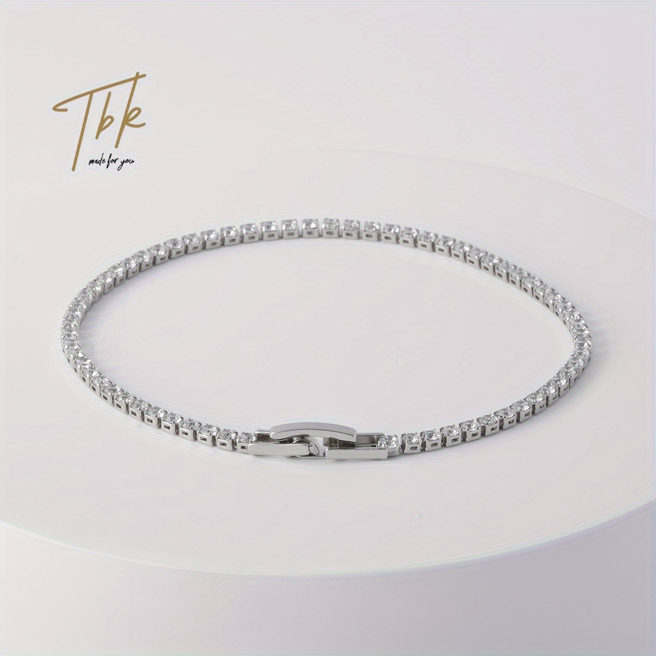 18K Gold Plated Tennis Bracelet — Adjustable Gift for Women