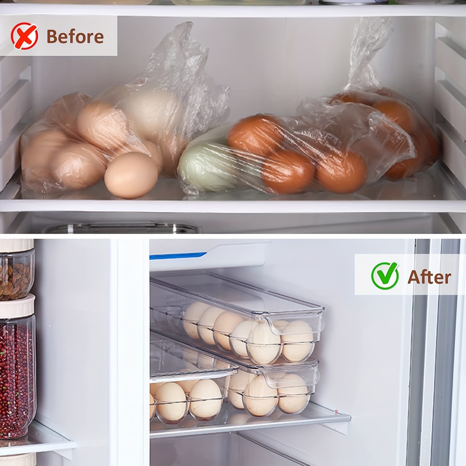 1 Pieza Soporte Huevos Refrigerador Portador Bandeja Huevos - Temu