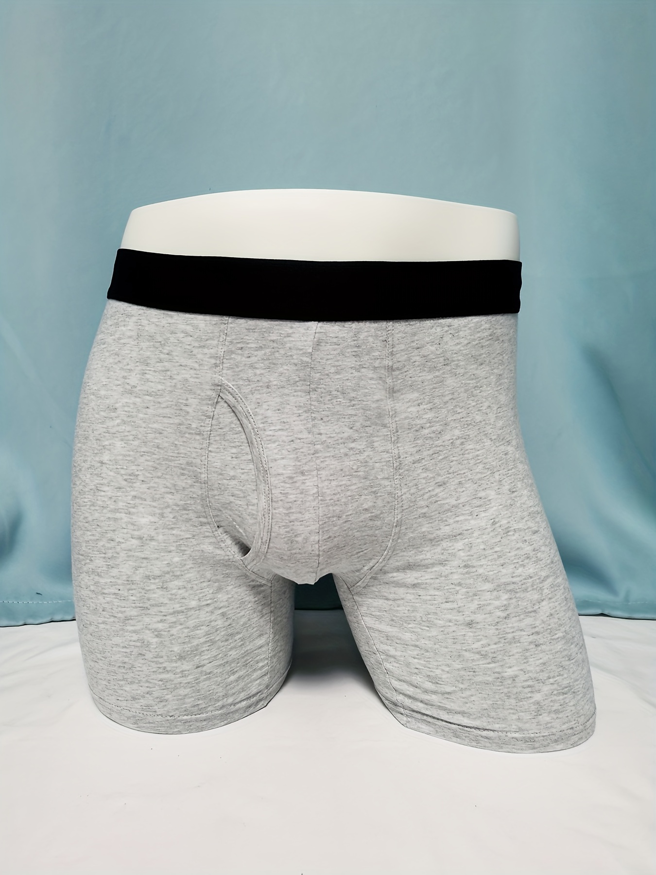 Men's Cotton Long Leg Boxer Briefs Men's Simple Solid Color - Temu Canada