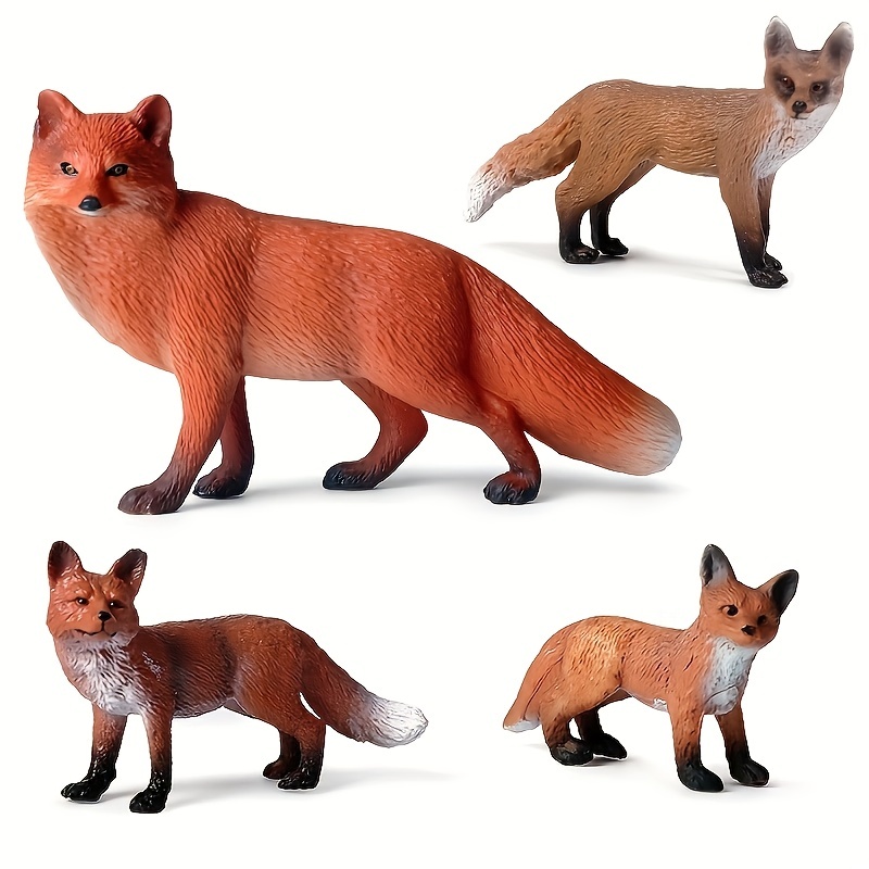 Fox, Red, Plastic Animal, Educational, Toy, Kids, Realistic Figure, 3 M053