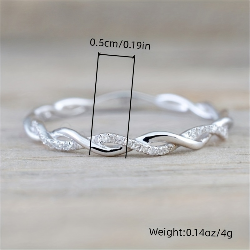 Twisted Rhinestone Ring For Men Couple Engagement