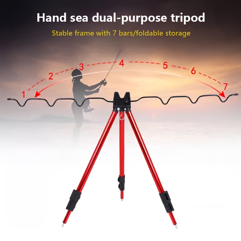 Tripod stand for fishing rods, telescopic fishing rod, fishing tripod,  portable, for outdoor sports and fishing