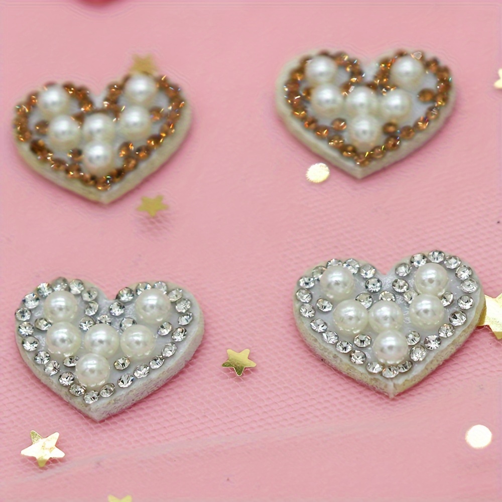 Glitter Cloth Heart Shape Patch For Diy Jewelry Accessories - Temu