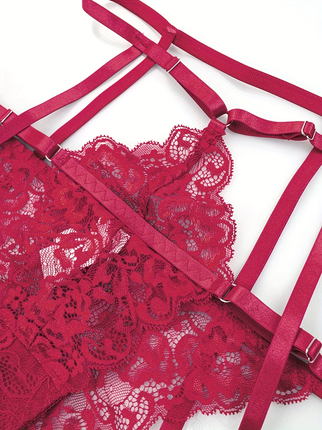 Buy Women's (Red Bra Set Floral) Lace Garter Lingerie Sexy Open