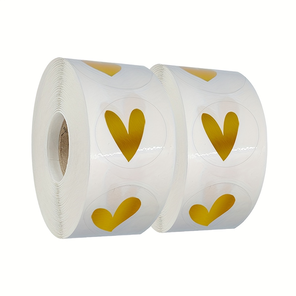 100pcs Gold Embossed Heart Envelope Seals Stickers For Wedding  Invitations,Party Favors,Greeting Cards,Gift Packaging .etc (Gold,  Self-Adhesive)