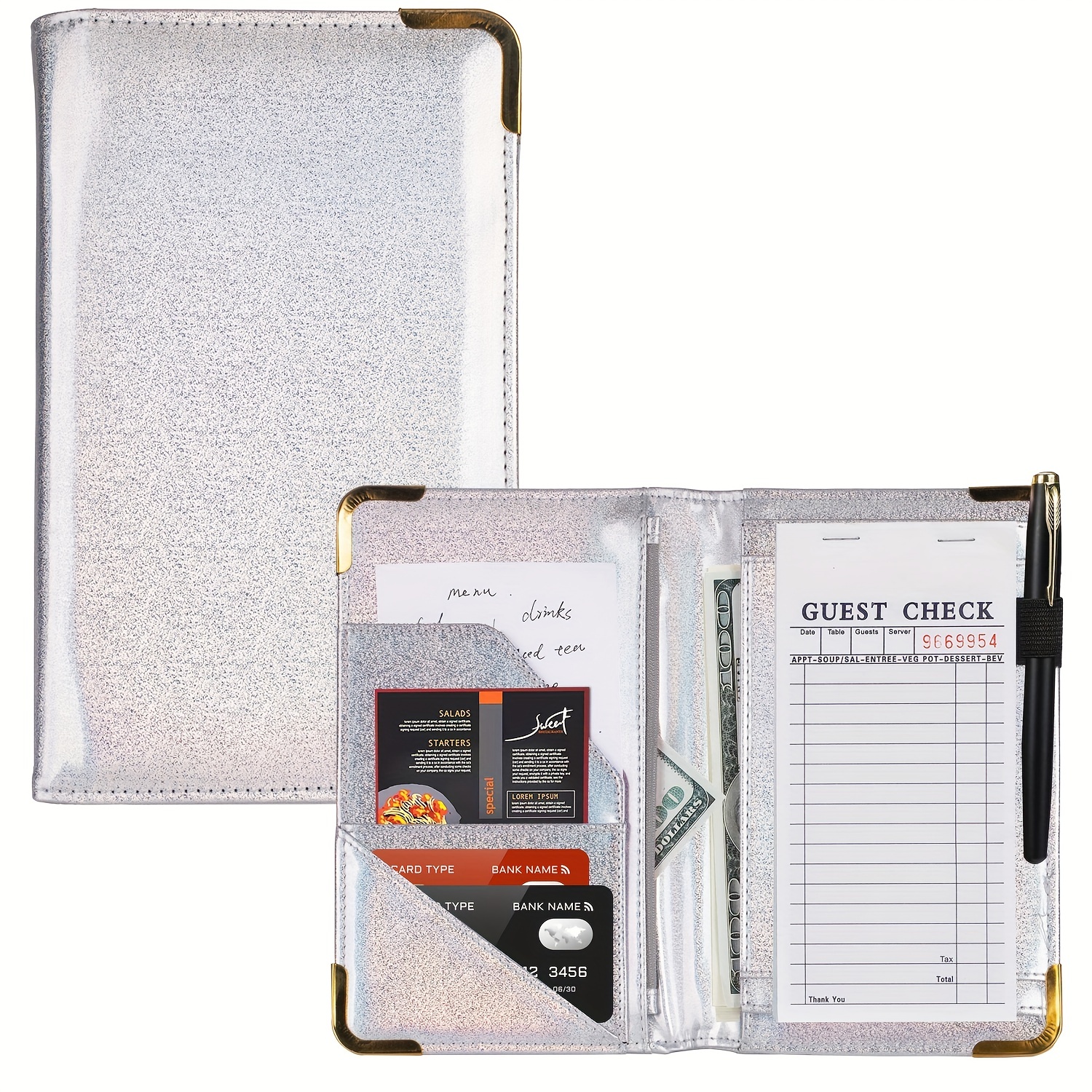 Innovative Versatile Bill Folder With Book Pen And Card For Restaurant  Waitress And Waiter - Perfect For Food Service And Kitchen Accessories -  Temu