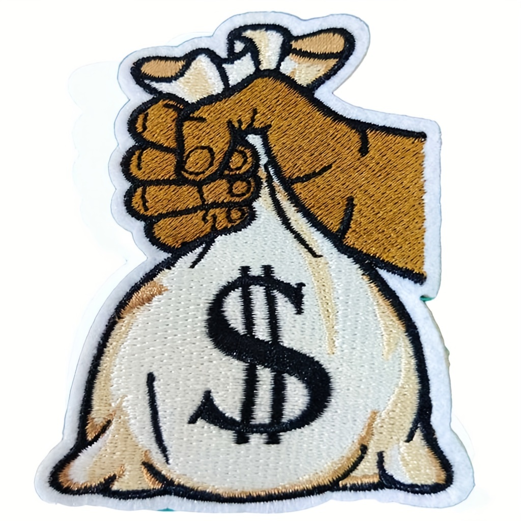 Embroidered Money Bag Patches - Diy Clothing Decoration For Hats