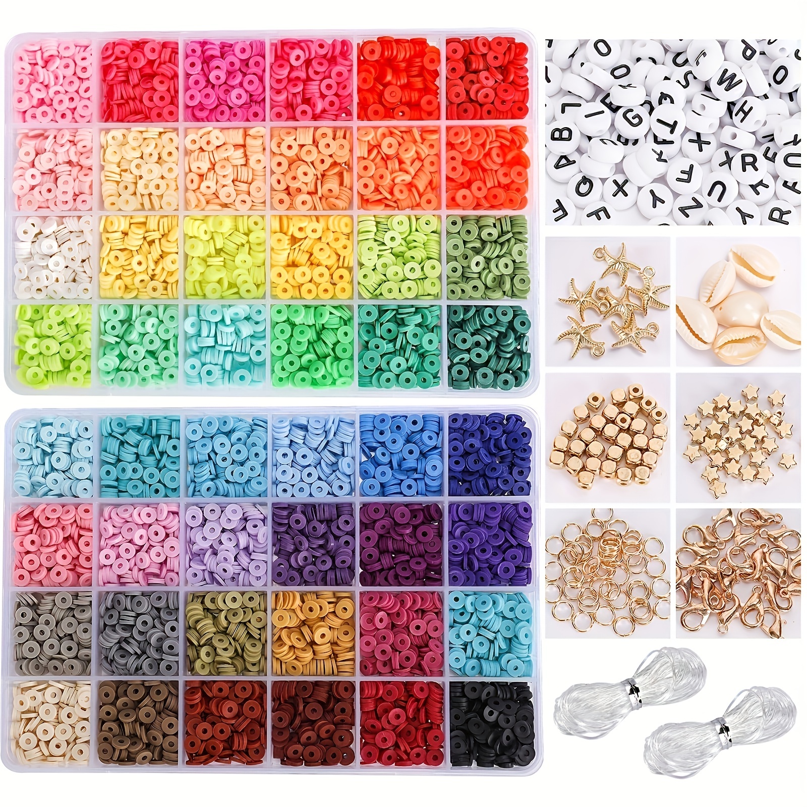 DIY Letter Beads for Bracelets Flat Round Spacer Beads Pendants Jump Rings  for Jewelry Making Bracelets