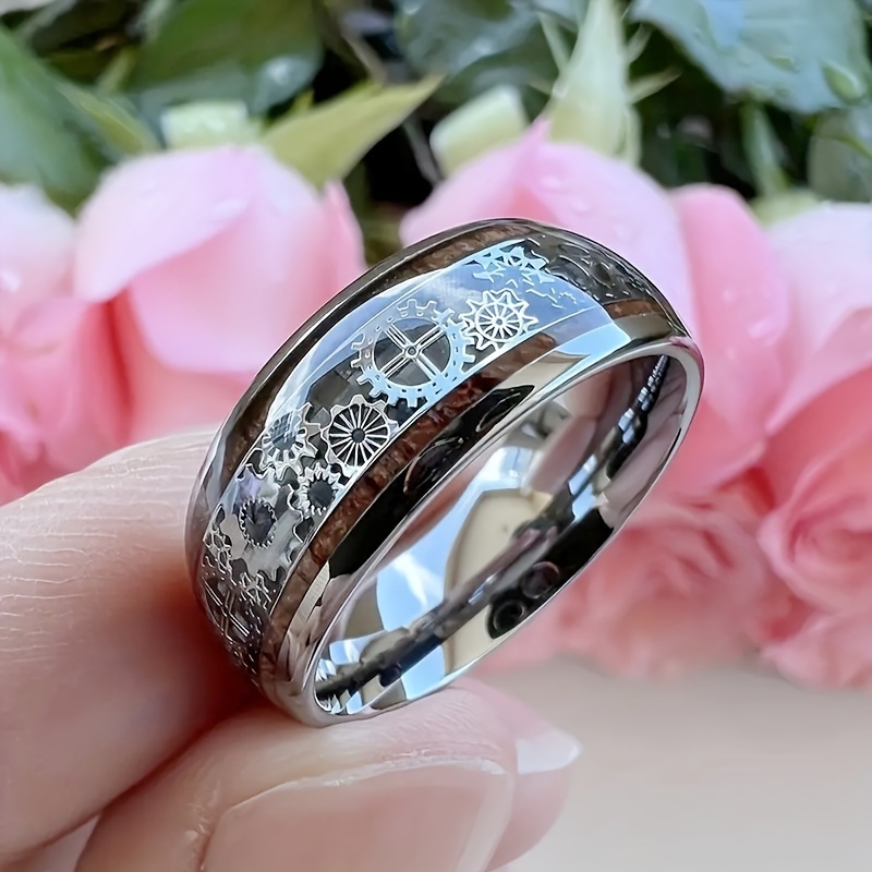 Women's stainless best sale steel band rings