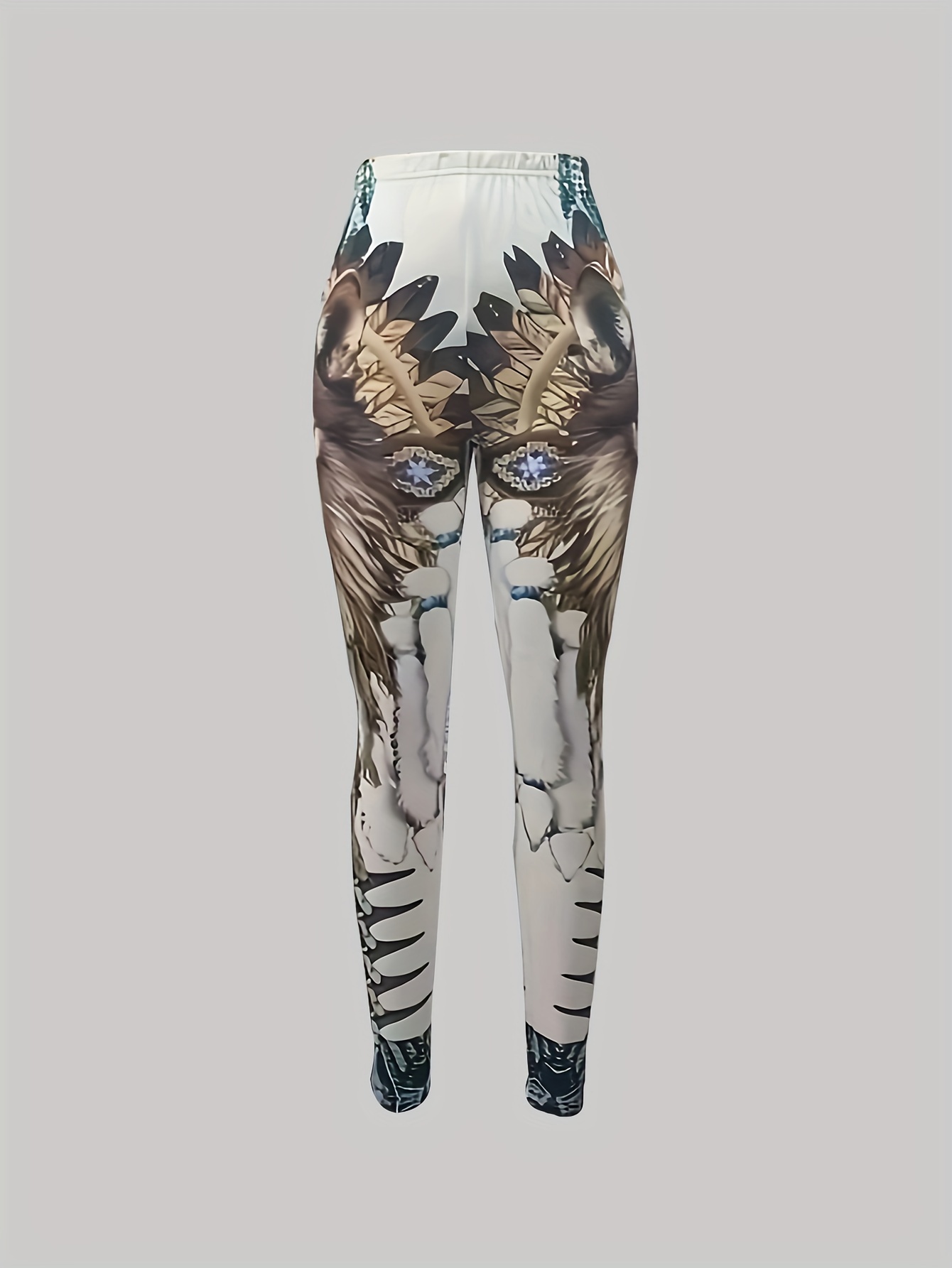 Ethic Print Skinny Leggings Casual Elastic Waist Stretchy - Temu