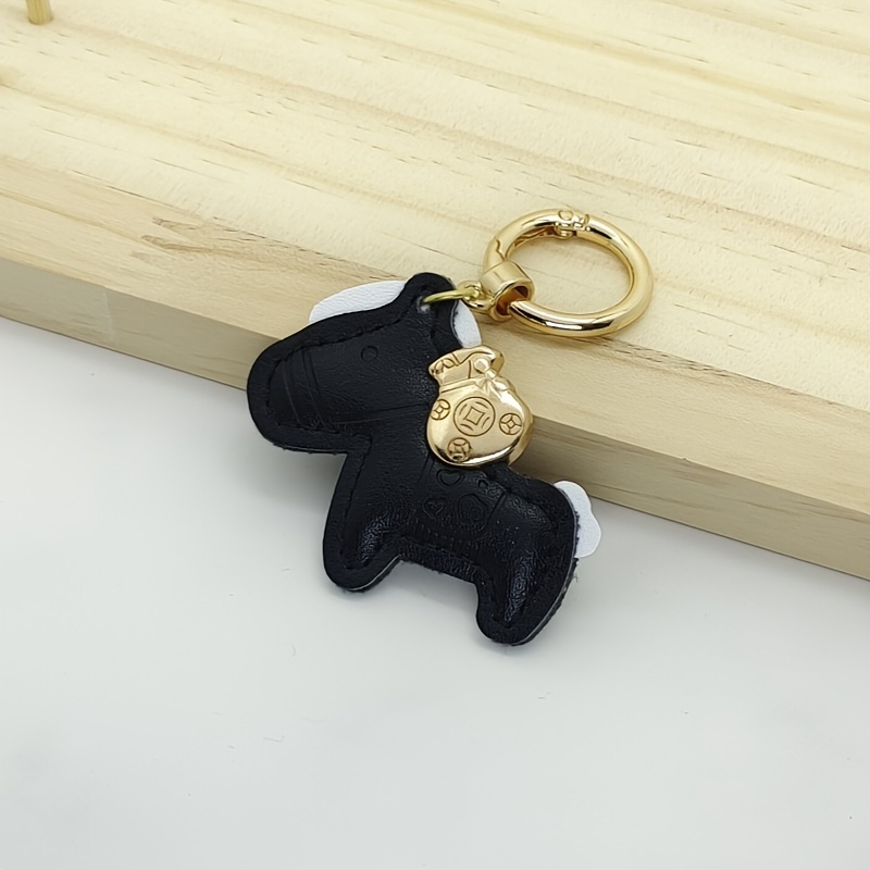 Pony Decorative Keychain Faux Leather Keyring Gift Men Women