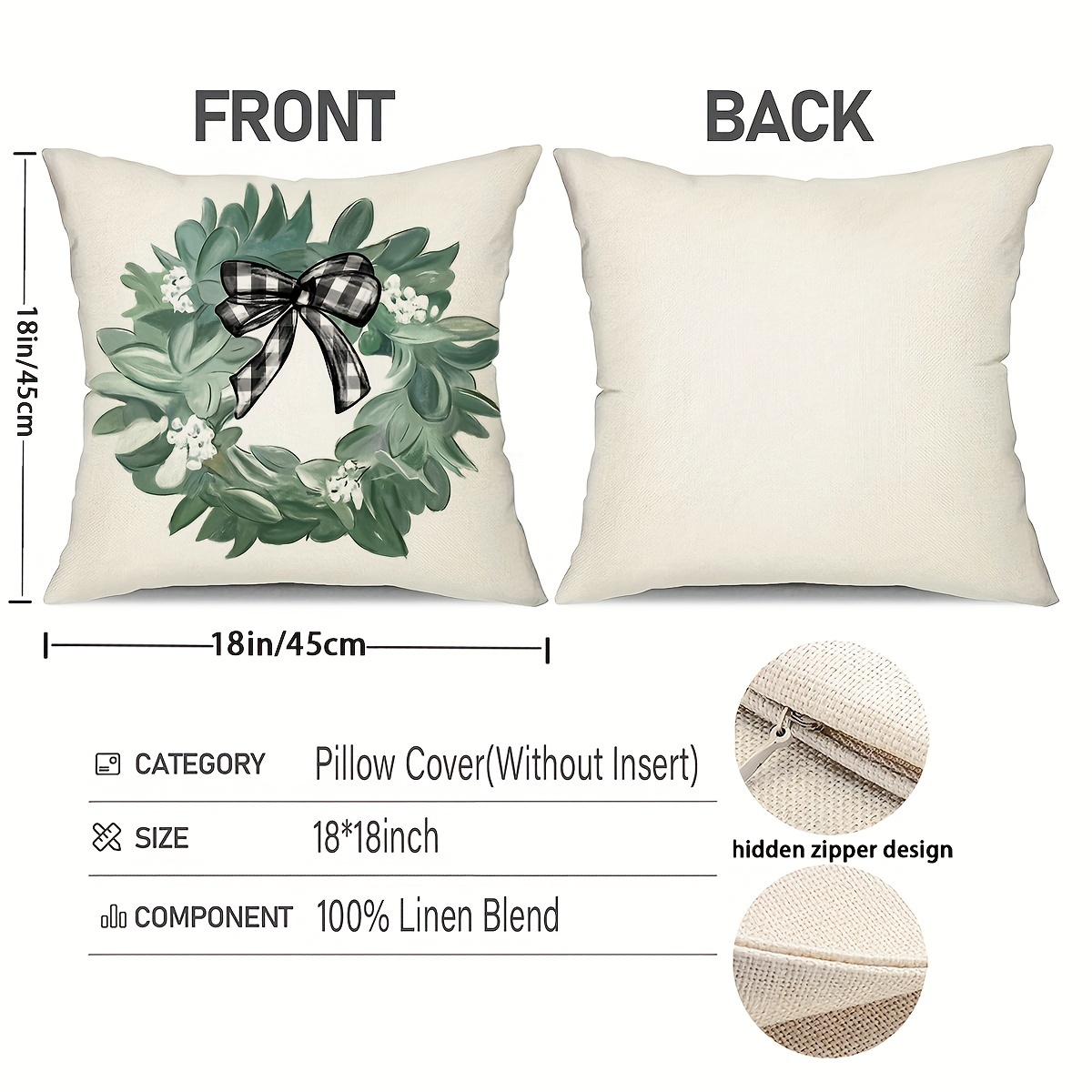 Home Sweet Home Eucalyptus Wreath Throw Pillow Covers Bless - Temu