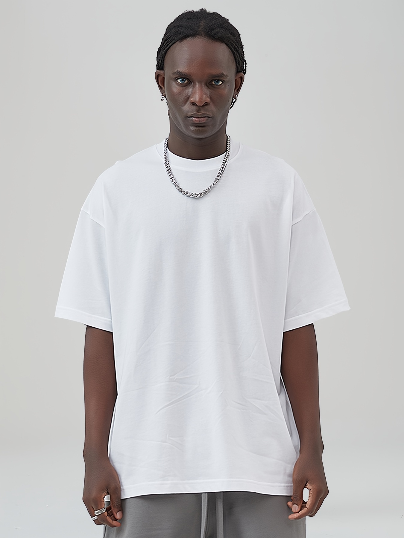 T-Shirt manches courtes Oversize Homme Coton blanc