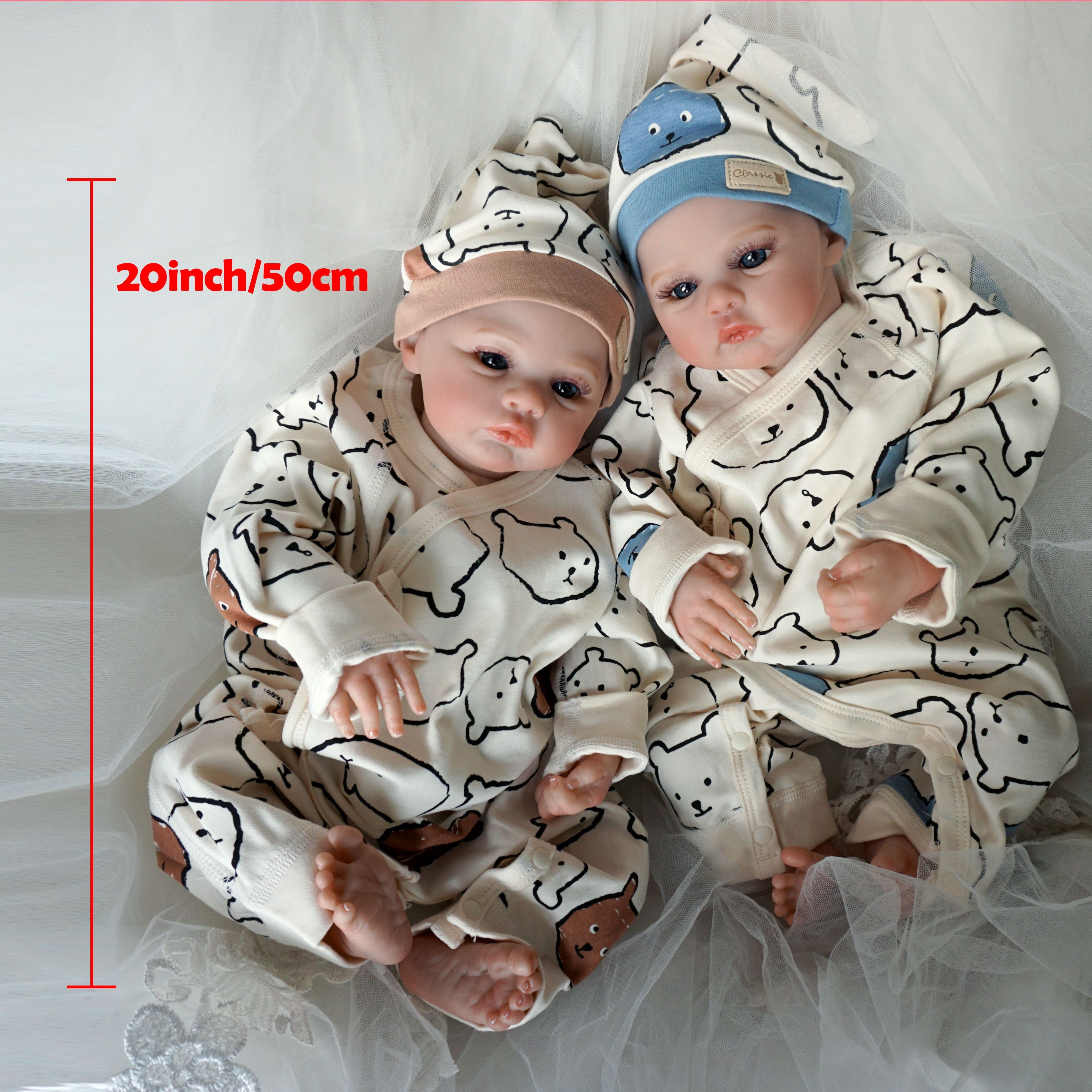 Reborn Baby Dolls 20inch Full Silicone Real Body Doll Newborn Handmade Kids  Gift