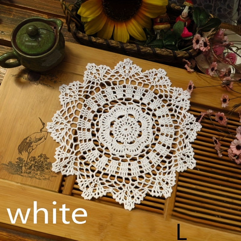 Crochet Heart Doily Round Table Centerpiece Crochet Lace 