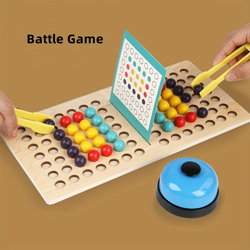 wooden toy clip beads game bead