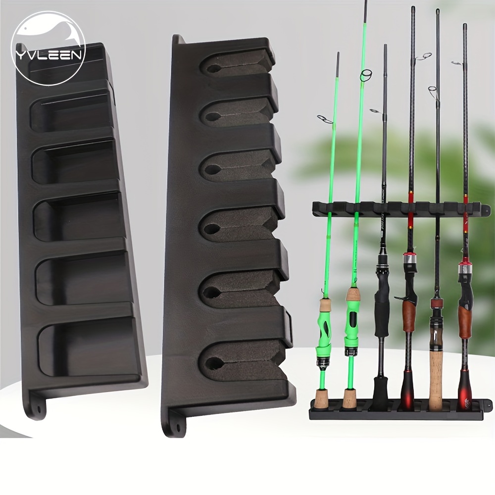 ABS Plastic Fishing Rod Rack Holder Wall Mounted Fishing Pole Clamps Rods  Clips Fishing Rod Organizer Fixing Buckle With Screw - AliExpress