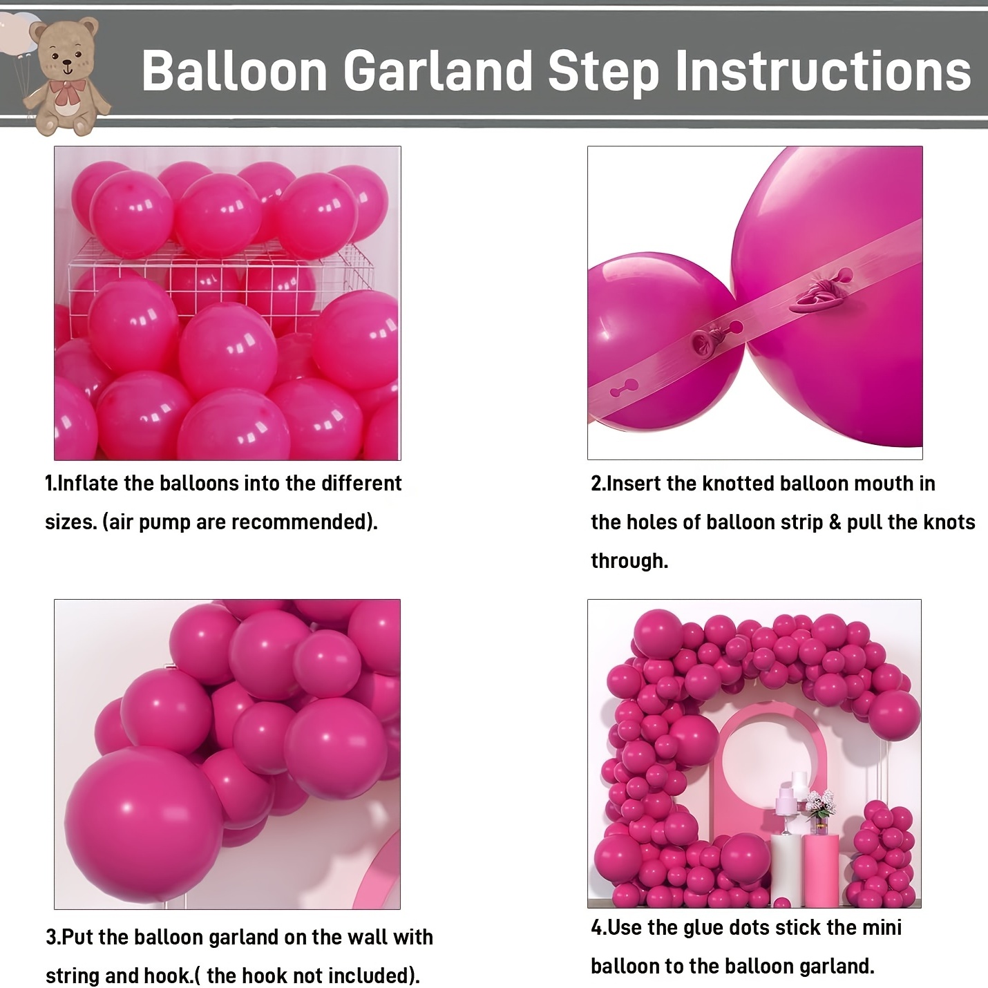 Balloon Garland Tool Kit / Balloon Arch, Balloon Pump, Balloon Chain,  Balloon Garland Strip, Balloon Strip, DIY, Balloon Glue Dots 