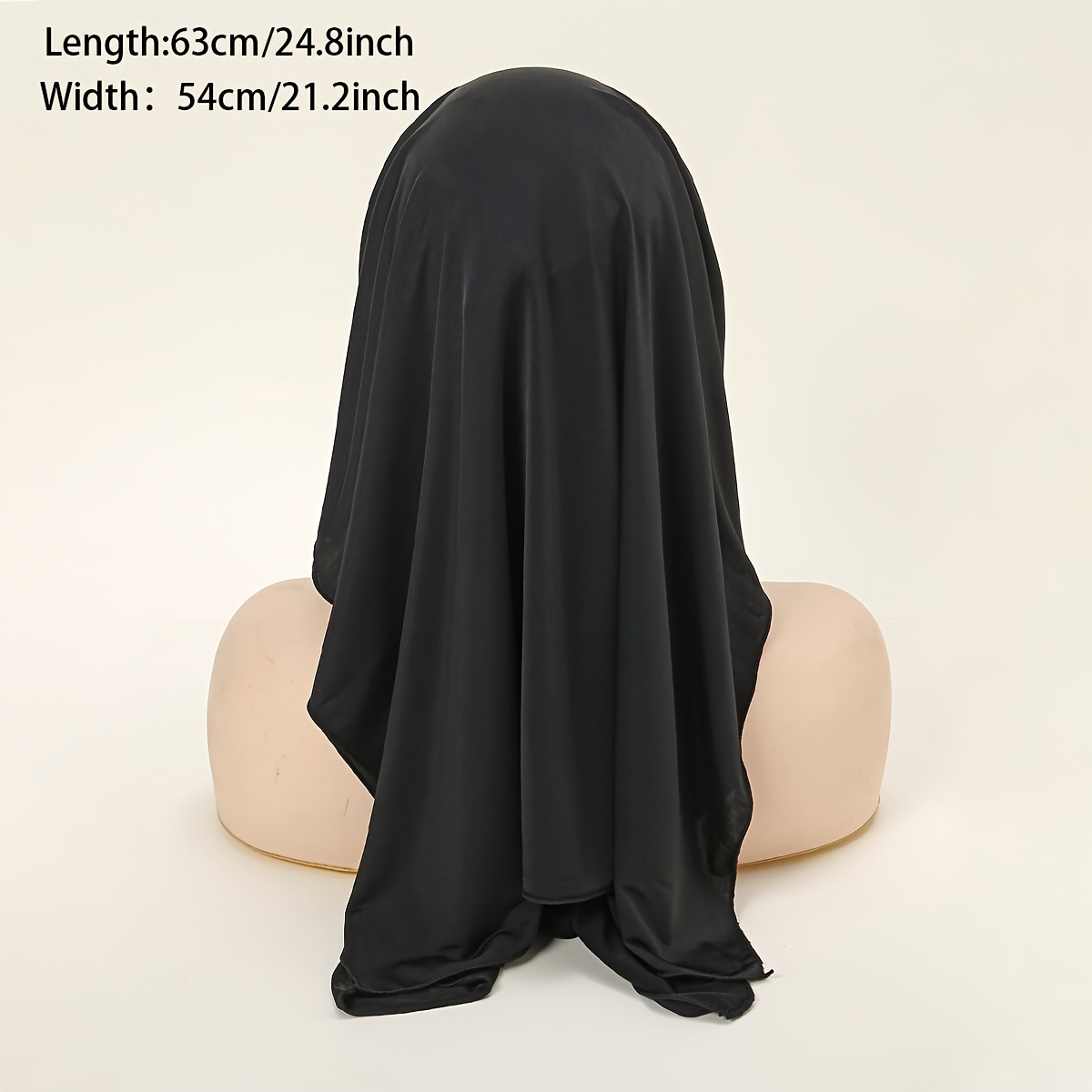 Classic Black Chiffon Saudi Niqab Thin Breathable Sunscreen Head Wrap  Casual Convenient Pullover Bandana