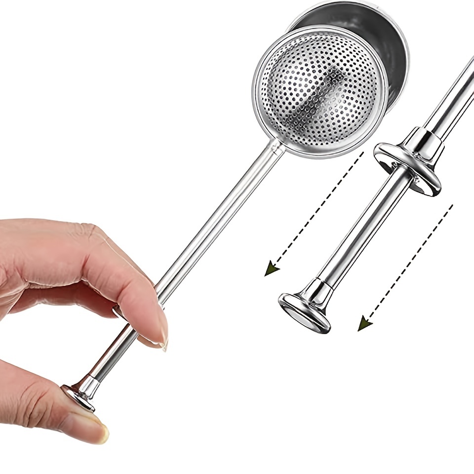 Zoomarlous Long Handled Tea Infuser Mesh Ball Loose Leaf Tea Infuser Pincer Stainless Steel Ball Filter