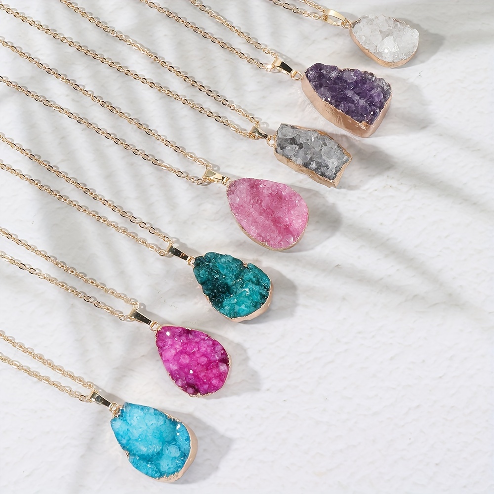 Natural Crystal Pendant Necklace