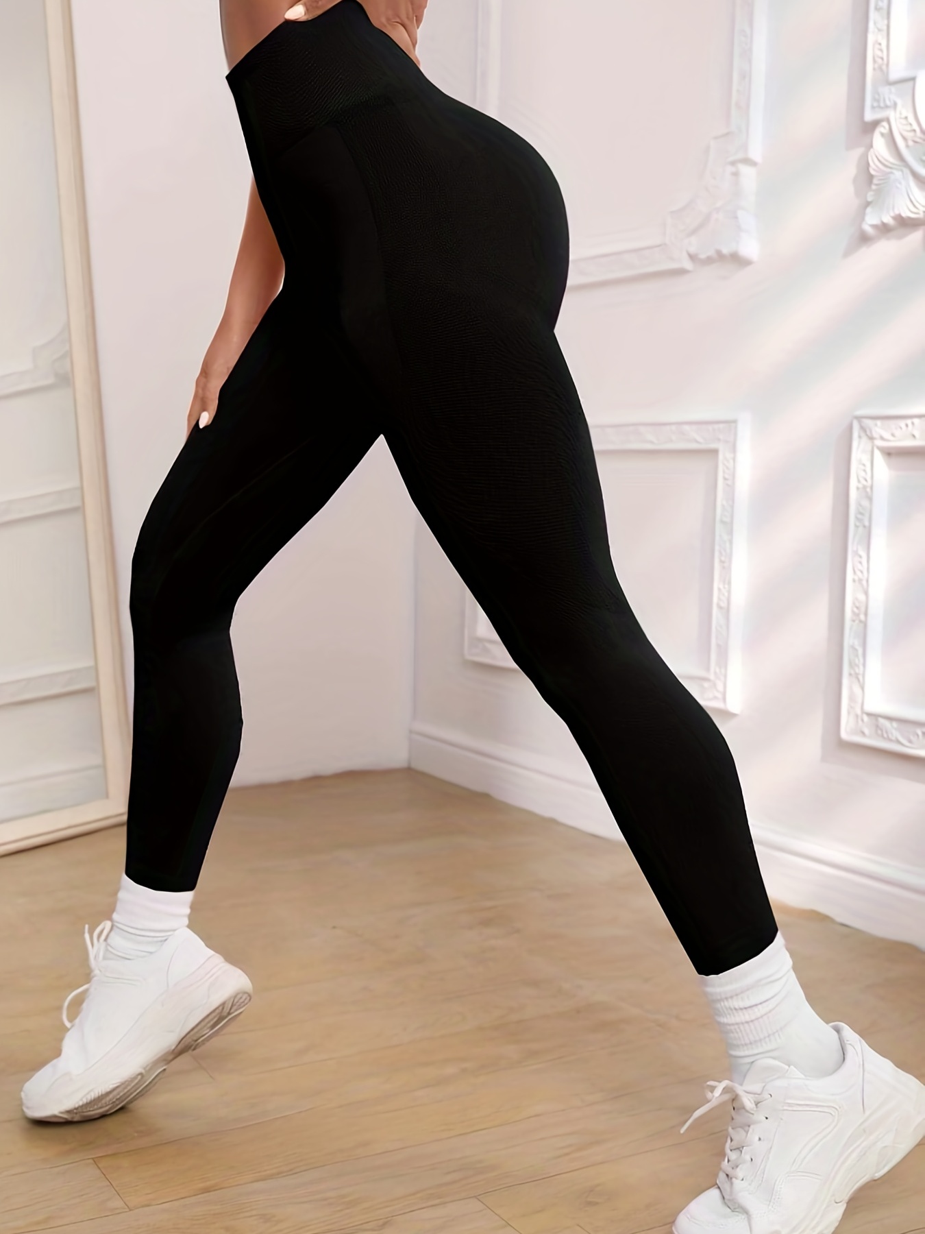 ZYIA Black High Waisted Crop Leggings Size 4 casual workout comfort running