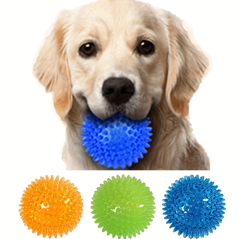 Dogs Chew Spiky Ball Soft Tpr Squeaky Dog Ball Toys - Temu