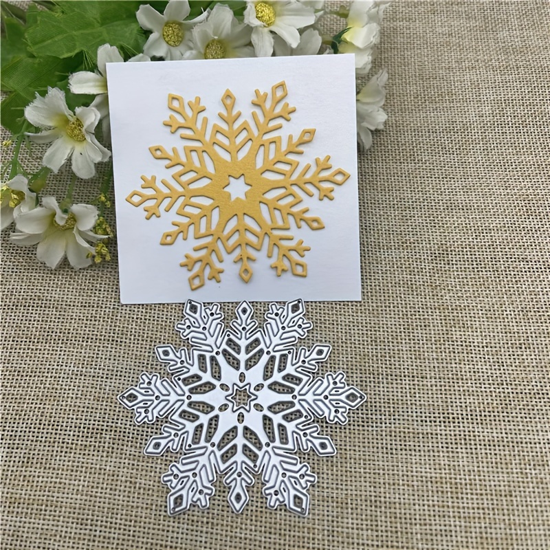 

1pc Snowflake Lace Metal Cutting Dies - Silvery Fantasy Stencils For Diy Scrapbooking, Card Making & Embossing Crafts