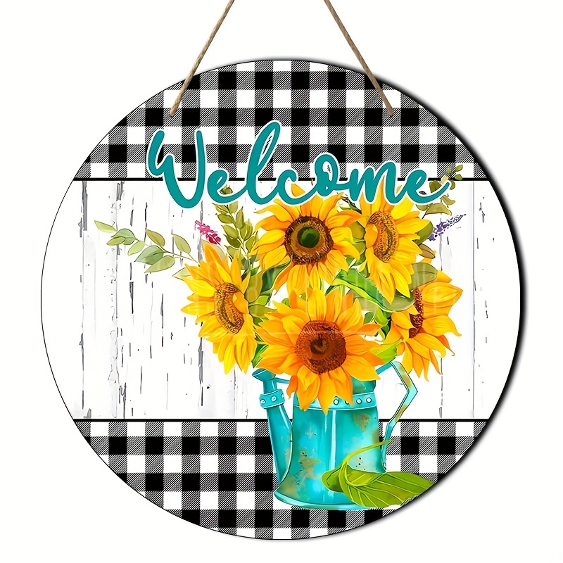 LIFKOME Sonnenblumen Türbanner 2er Set - Willkommensschild Für Veranda & Garten