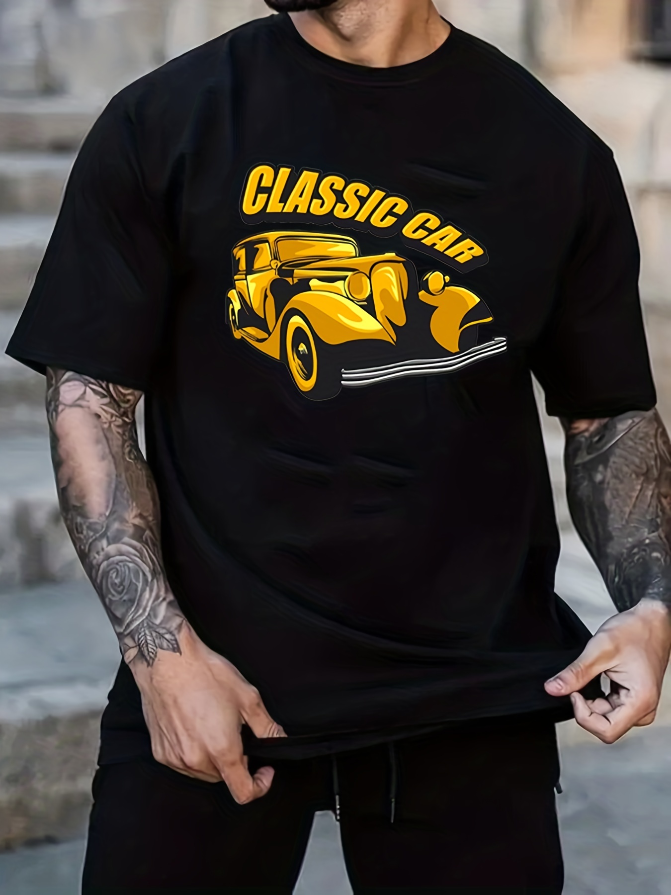 Oversized Car Graphic T-shirt