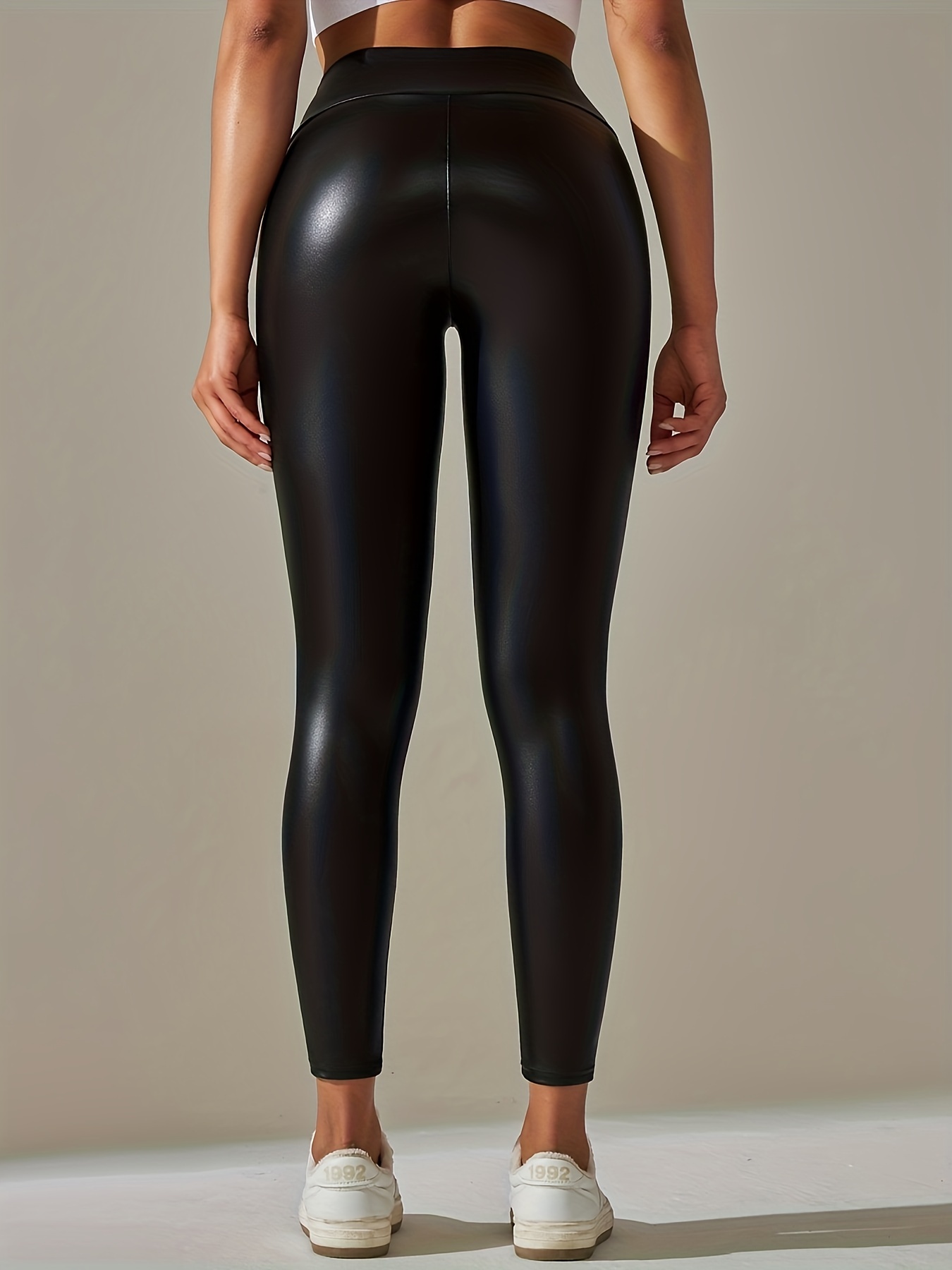 Cheers US Womens Faux Leather Leggings Stretch High Waisted