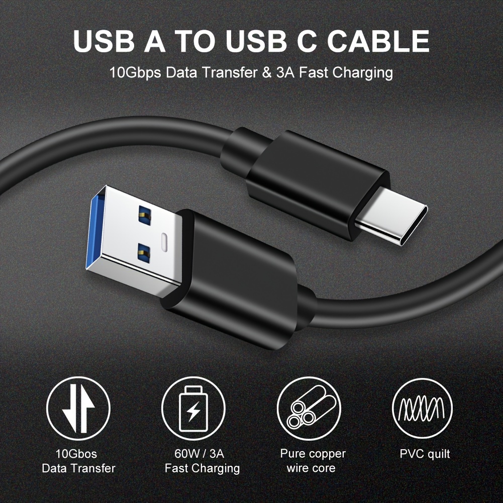Câble Android Auto 3 3 Pieds USB C Vers USB 3.1 USB 3.2 Gen2 - Temu France